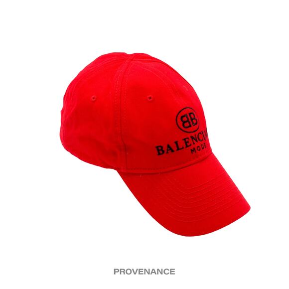 🔴 Balenciaga BB Logo Mode Embroidered Cap Hat - Red - Picture 3 of 11